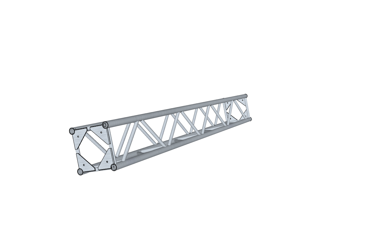 Квадратная алюминиевая ферма 350×350 мм, труба 60×5 / 16×1,5, длина 1,5 м