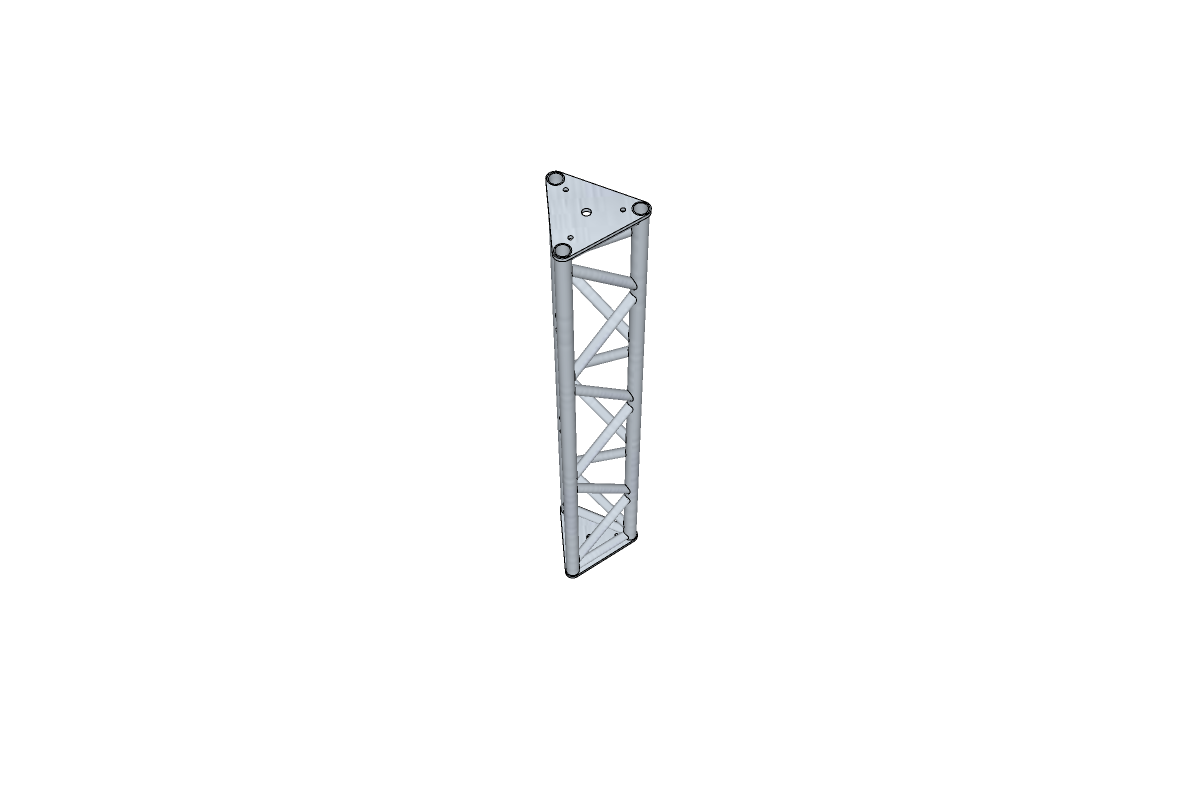 Треугольная алюминиевая ферма 250×250 мм, труба 28×2 / 16×1,5, длина 1,5 м